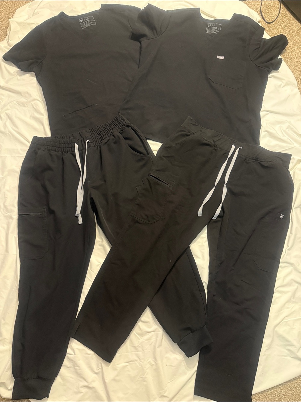 Figs scrubs lot- 2 XL scrubs tops and 2 XL Petite pants